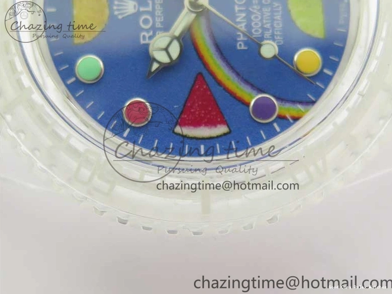 AAA Replica Watches Strap Fruit 3AF FreshLook 2620 Blue Submariner Phantomlab Rubber Transparent Dial Best Edition VR on White 1219